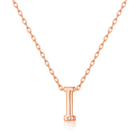 Rose Gold Plated Initial Necklace Letter I Created with Zircondia® Crystals