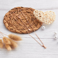 Rose Gold Plated Initial Necklace Letter I Created with Zircondia® Crystals