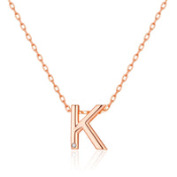 Rose Gold Plated Initial Necklace Letter K Created with Zircondia® Crystals