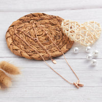 Rose Gold Plated Initial Necklace Letter K Created with Zircondia® Crystals