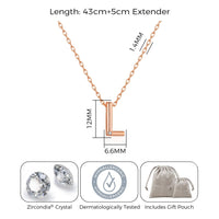 Rose Gold Plated Initial Necklace Letter L Created with Zircondia® Crystals
