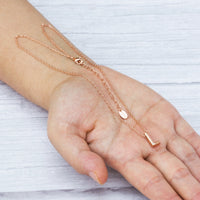 Rose Gold Plated Initial Necklace Letter L Created with Zircondia® Crystals