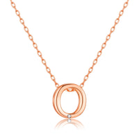Rose Gold Plated Initial Necklace Letter O Created with Zircondia® Crystals