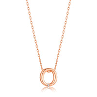 Rose Gold Plated Initial Necklace Letter O Created with Zircondia® Crystals