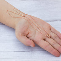 Rose Gold Plated Initial Necklace Letter P Created with Zircondia® Crystals