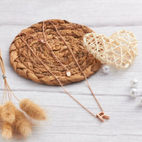 Rose Gold Plated Initial Necklace Letter R Created with Zircondia® Crystals