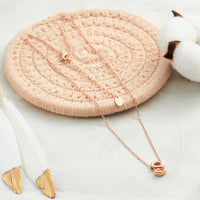 Rose Gold Plated Initial Necklace Letter S Created with Zircondia® Crystals