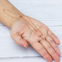 Rose Gold Plated Initial Necklace Letter T Created with Zircondia® Crystals