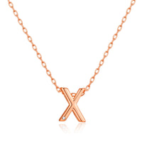 Rose Gold Plated Initial Necklace Letter X Created with Zircondia® Crystals