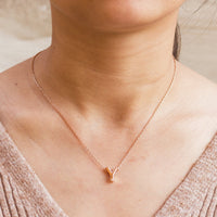Rose Gold Plated Initial Necklace Letter Y Created with Zircondia® Crystals