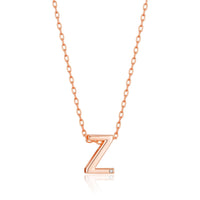 Rose Gold Plated Initial Necklace Letter Z Created with Zircondia® Crystals