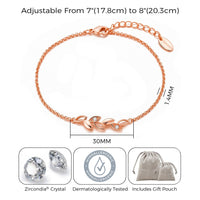 Rose Gold Plated Leaf Chain Bracelet Created with Zircondia® Crystals