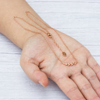 Rose Gold Plated Leaf Necklace Created with Zircondia® Crystals