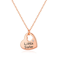 Rose Gold Plated Little Sister Heart Necklace Created with Zircondia® Crystals