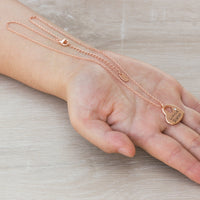 Rose Gold Plated Little Sister Heart Necklace Created with Zircondia® Crystals