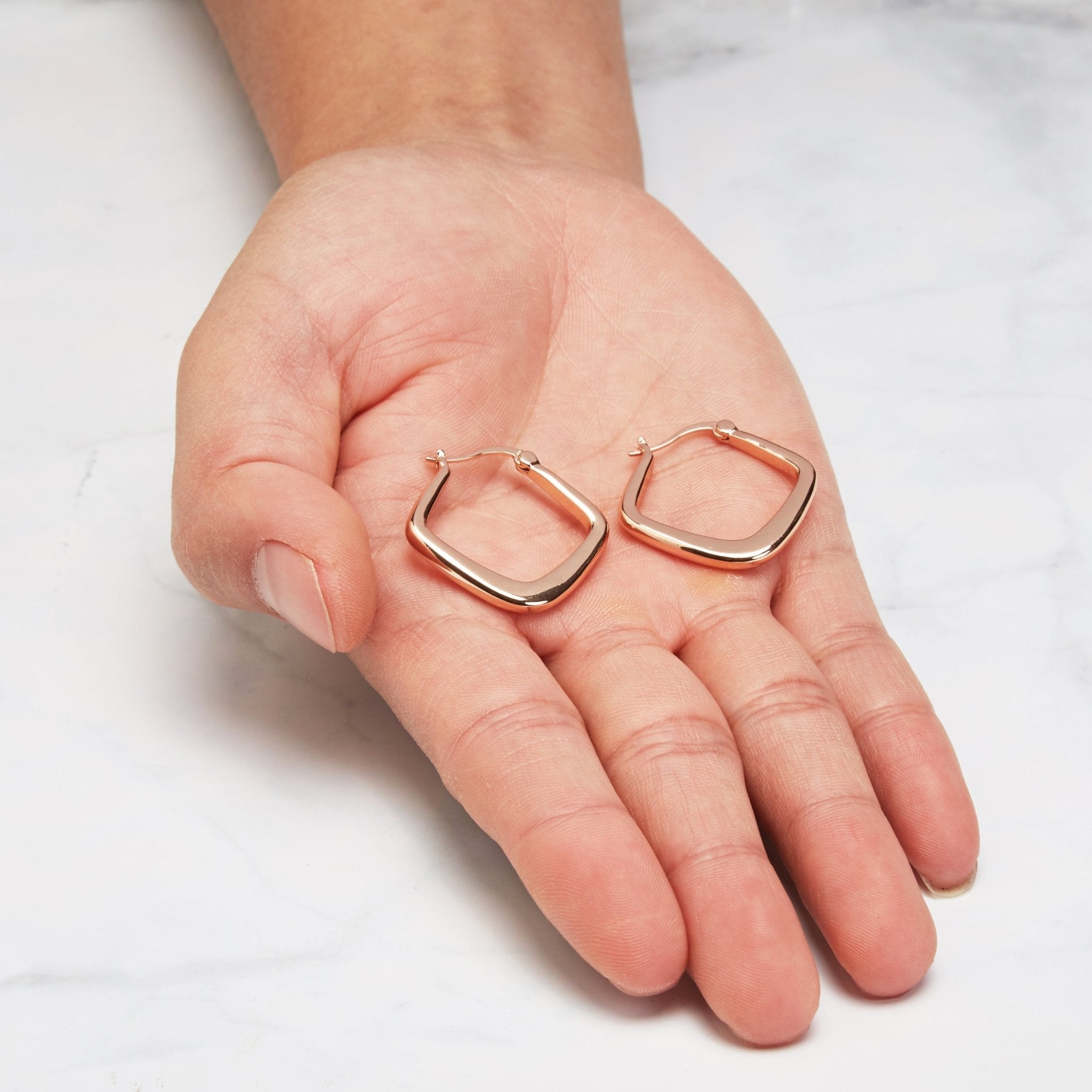 Rose Gold Plated Medium Chunky Hoop Earrings