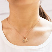 Rose Gold Plated Middle Sister Heart Necklace Created with Zircondia® Crystals