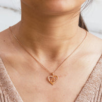 Rose Gold Plated Mother And Child Necklace Created with Zircondia® Crystals