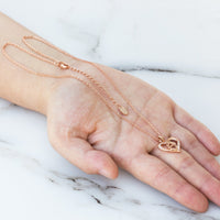 Rose Gold Plated Mother And Child Necklace Created with Zircondia® Crystals