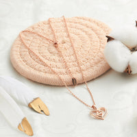 Rose Gold Plated Mother And Child Necklace Created with Zircondia® Crystals