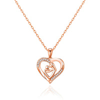 Rose Gold Plated Mother And Child Necklace Created with Zircondia® Crystals