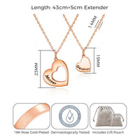 Rose Gold Plated Mother and Daughter Necklace Set with Quote Card