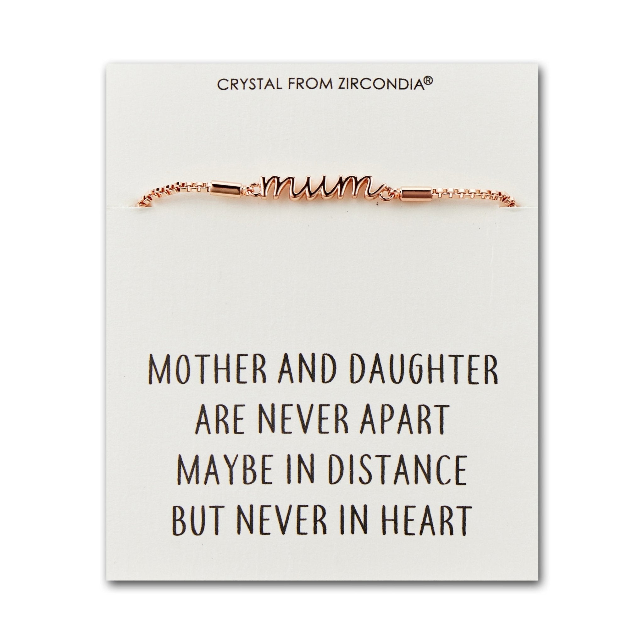 Rose Gold Plated Mother and Daughter Quote Bracelet Created with Zircondia® Crystals