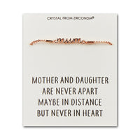 Rose Gold Plated Mother and Daughter Quote Bracelet Created with Zircondia® Crystals