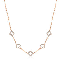 Rose Gold Plated Multi Clover Necklace Created with Zircondia® Crystals