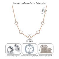 Rose Gold Plated Multi Clover Necklace Created with Zircondia® Crystals