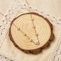 Rose Gold Plated Multi Daisy Necklace