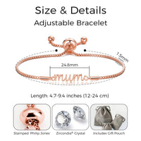 Rose Gold Plated Mum Bracelet Created with Zircondia® Crystals