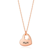 Rose Gold Plated Mum Heart Necklace Created with Zircondia® Crystals
