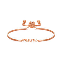 Rose Gold Plated Mum Quote Bracelet Created with Zircondia® Crystals
