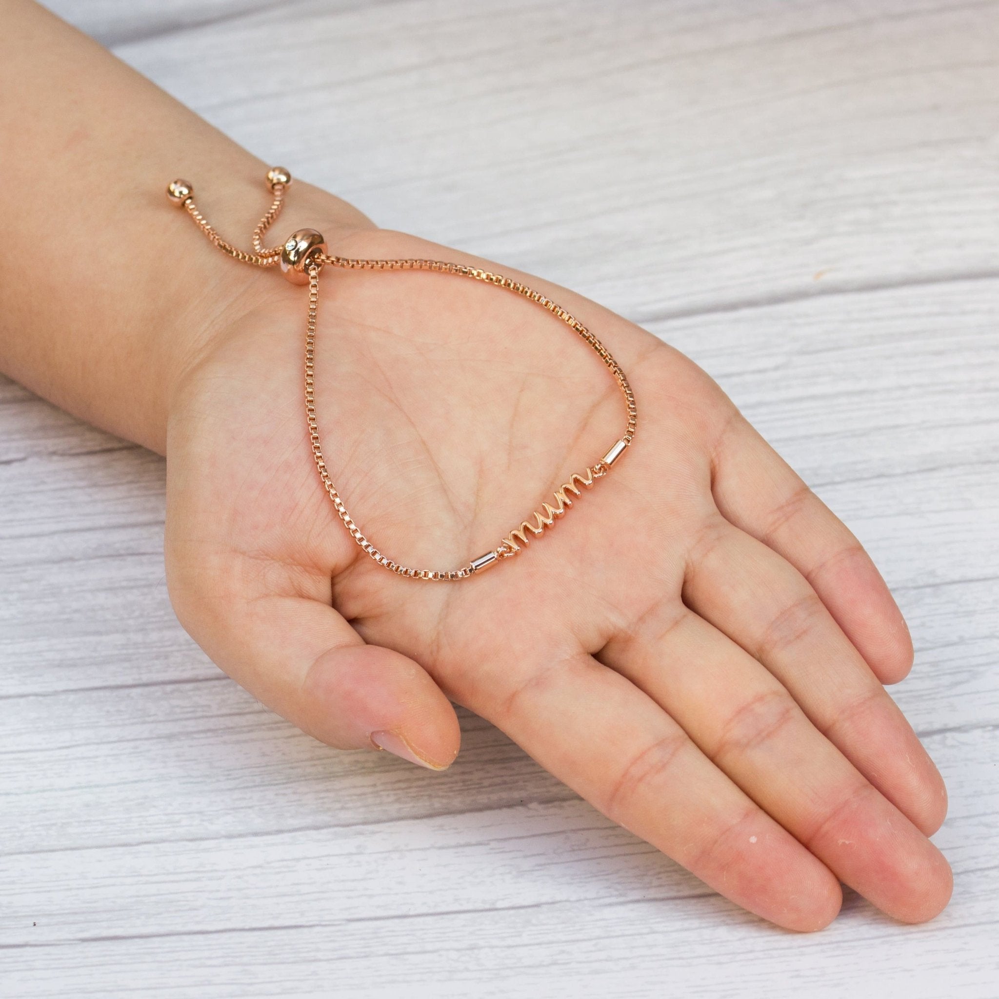 Rose Gold Plated Mum Quote Bracelet Created with Zircondia® Crystals