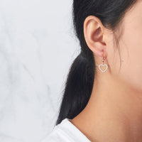 Rose Gold Plated Open Heart Drop Earrings Created with Zircondia® Crystals