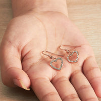 Rose Gold Plated Open Heart Drop Earrings Created with Zircondia® Crystals