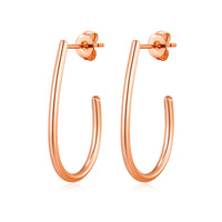 Rose Gold Plated Oval Hoop Earrings