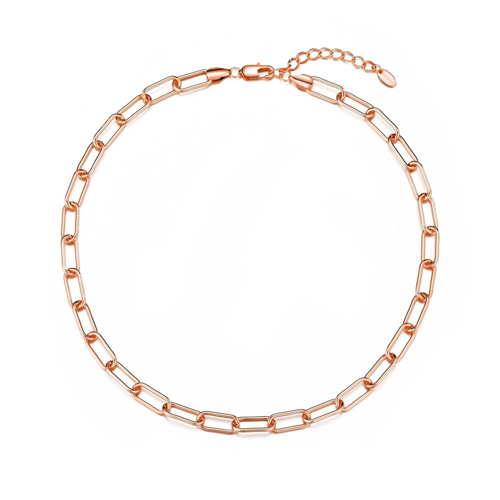 Rose Gold Plated Paperclip Necklace