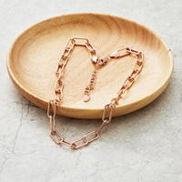 Rose Gold Plated Paperclip Necklace