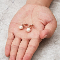 Rose Gold Plated Pearl Clip On Earrings