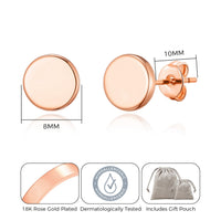 Rose Gold Plated Round Dot Stud Earrings