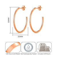 Rose Gold Plated Round Hoop Earrings