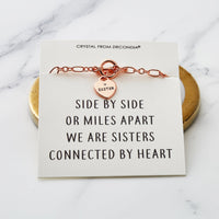 Rose Gold Plated Sister Friendship Quote Charm Bracelet Created with Zircondia® Crystals