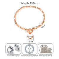 Rose Gold Plated Sister Friendship Quote Charm Bracelet Created with Zircondia® Crystals