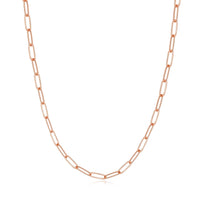 Rose Gold Plated Small Link Paperclip Necklace