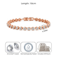 Rose Gold Plated Solitaire Bracelet Created with Zircondia® Crystals