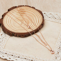 Rose Gold Plated Solitaire Necklace Created with Zircondia® Crystals