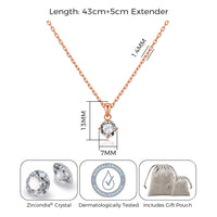Rose Gold Plated Solitaire Necklace Created with Zircondia® Crystals