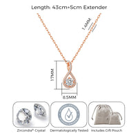 Rose Gold Plated Solitaire Twist Necklace Created with Zircondia® Crystals